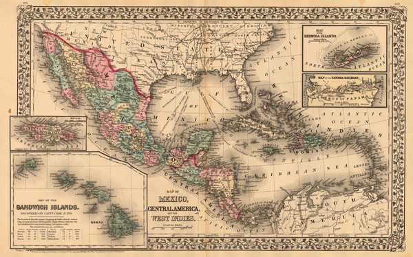 68-Southeast, Southwest, Hawaii, Mexico, Caribbean, Australia & Oceania and Hawaii Map By Samu