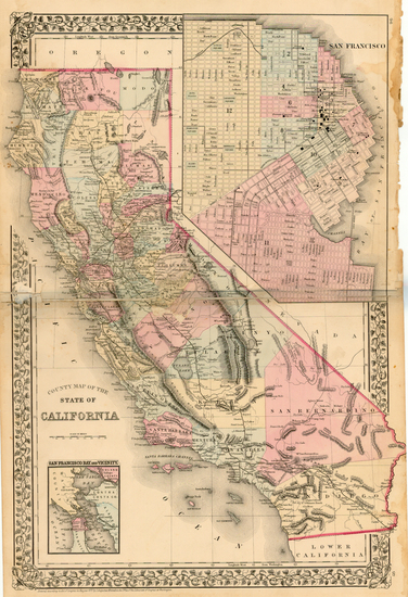 41-California Map By Samuel Augustus Mitchell Jr.