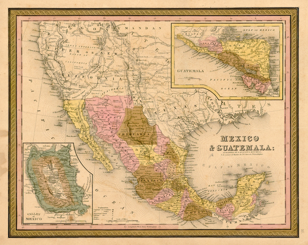 5-Texas, Southwest, Mexico and California Map By Samuel Augustus Mitchell