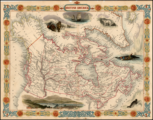 53-World, Polar Maps, Alaska, South America, America and Canada Map By John Tallis