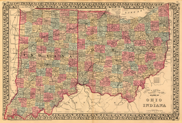 62-Midwest Map By Samuel Augustus Mitchell Jr.