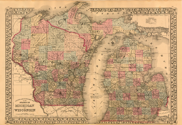 73-Midwest Map By Samuel Augustus Mitchell Jr.