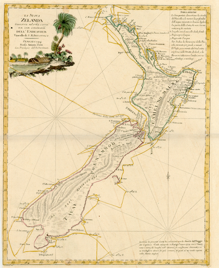 15-Australia & Oceania and New Zealand Map By Antonio Zatta