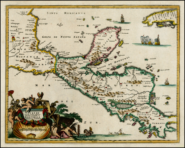 94-Mexico, Caribbean and Central America Map By John Ogilby