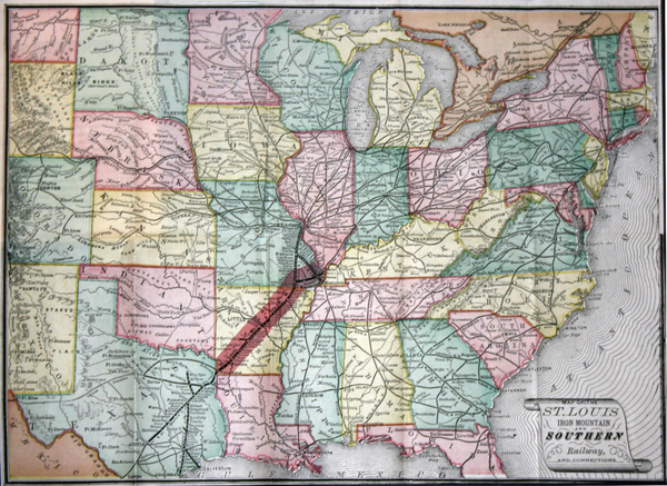 86-South, Midwest, Plains and Southwest Map By St. Louis, Iron Mountain  &  Southern Railway