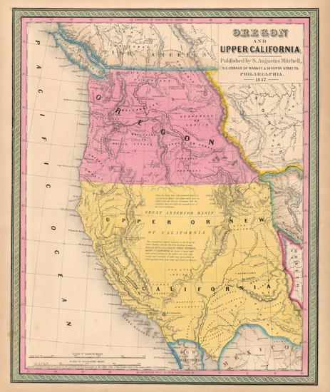 100-Southwest, Rocky Mountains and California Map By Samuel Augustus Mitchell