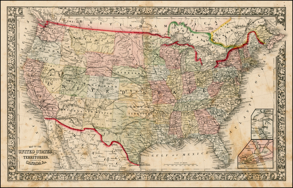 18-United States Map By Samuel Augustus Mitchell Jr.