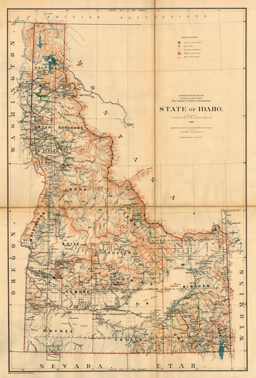 78-Rocky Mountains Map By U.S. General Land Office