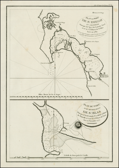 81-California and San Diego Map By Jean Francois Galaup de La Perouse