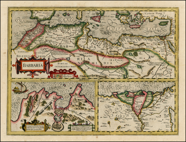 84-Egypt and North Africa Map By Henricus Hondius