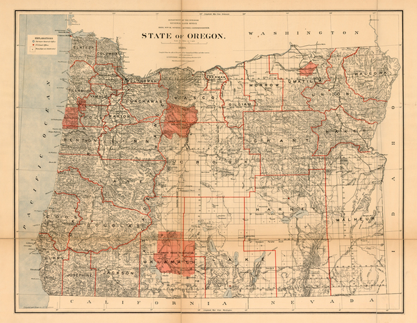 27-Oregon Map By U.S. General Land Office