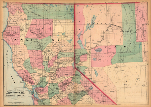 61-California Map By Asher  &  Adams