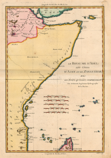 49-Africa and East Africa Map By Rigobert Bonne