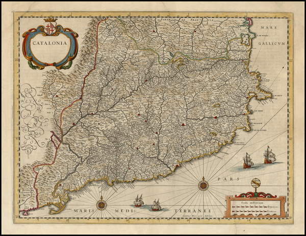 97-Europe and Spain Map By Willem Janszoon Blaeu