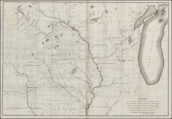 33-Midwest Map By George W.  Featherstonhaugh