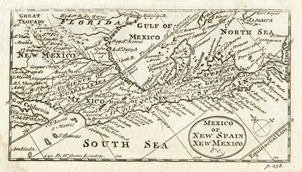 82-South, Texas, Southwest and Mexico Map By John Cowley