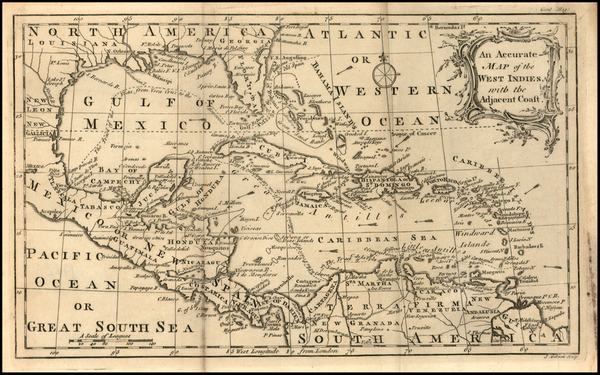 77-Caribbean Map By Gentleman's Magazine