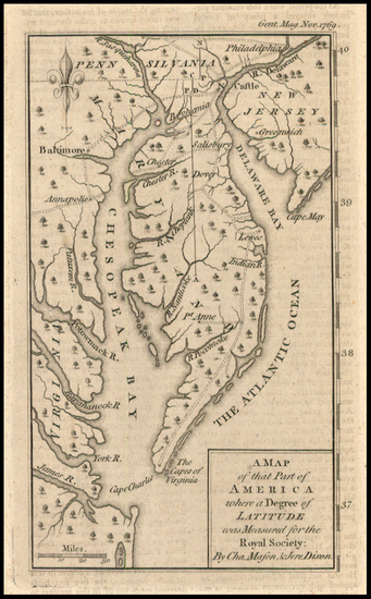 89-Mid-Atlantic and Southeast Map By Gentleman's Magazine