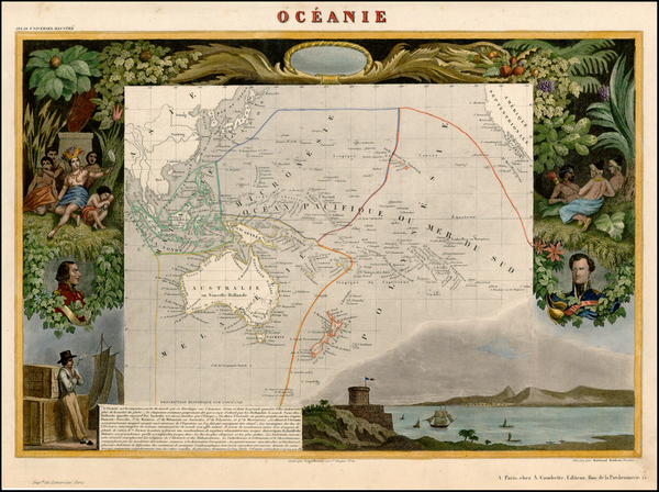 26-Australia & Oceania and Oceania Map By Victor Levasseur