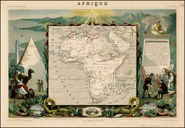 79-Africa and Africa Map By Victor Levasseur