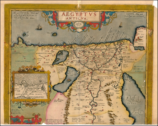 32-Asia, Middle East, Africa and North Africa Map By Abraham Ortelius