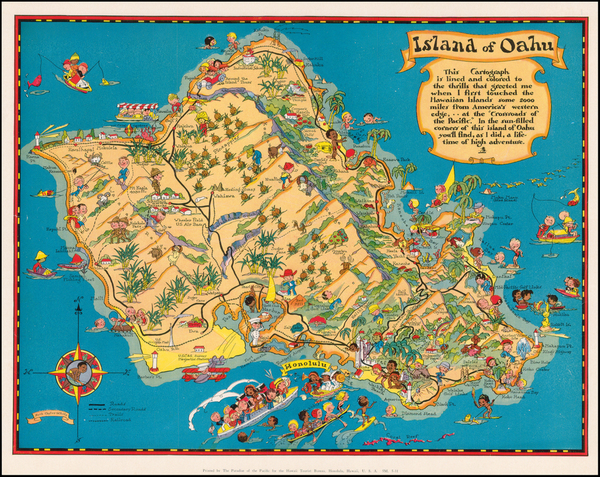 72-Hawaii and Hawaii Map By Ruth Taylor White