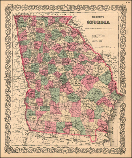 20-Southeast Map By G.W.  & C.B. Colton