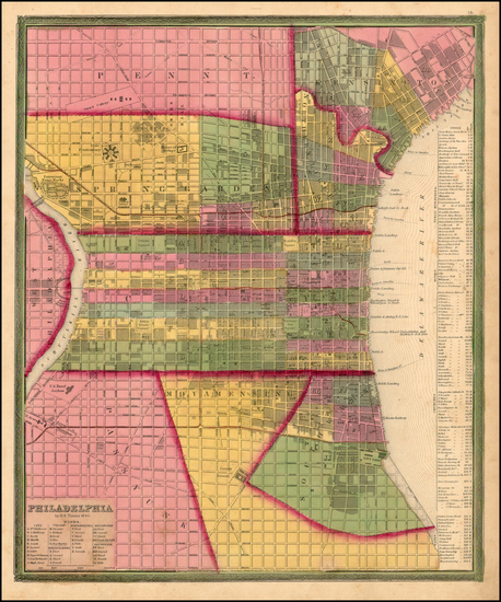 90-Mid-Atlantic, Pennsylvania and Philadelphia Map By Henry Schenk Tanner