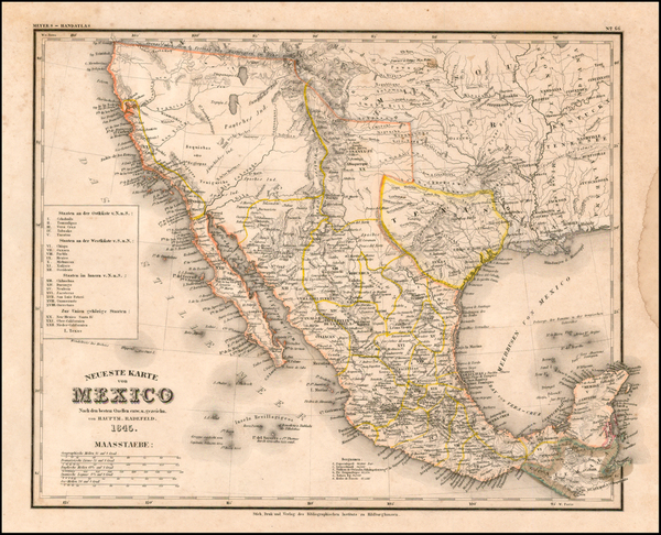 93-Texas, Southwest, Mexico and California Map By Joseph Meyer / Carl Radefeld