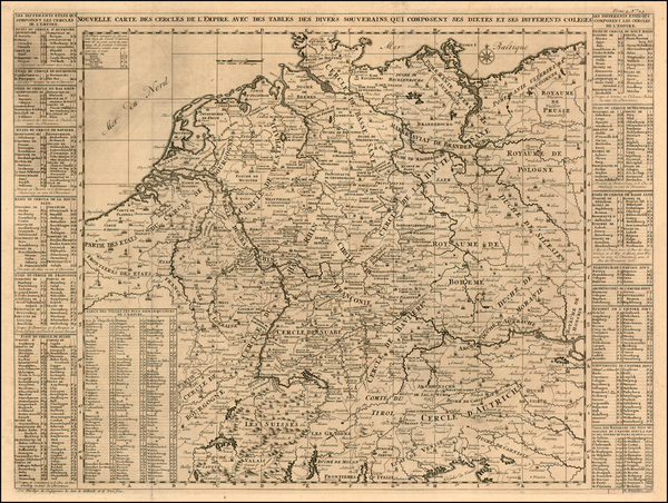 29-Europe, Netherlands, Poland, Baltic Countries and Germany Map By Henri Chatelain