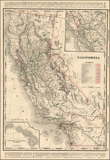 96-California Map By George F. Cram
