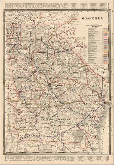 77-South and Southeast Map By George F. Cram