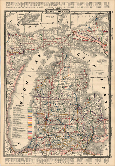 70-Midwest Map By George F. Cram