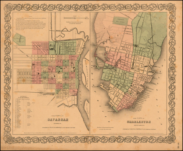 69-Southeast Map By Joseph Hutchins Colton