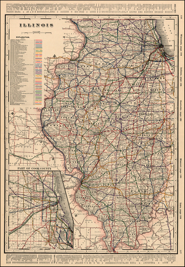 87-Midwest Map By George F. Cram