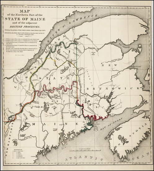 93-New England and Canada Map By W.J. Stone