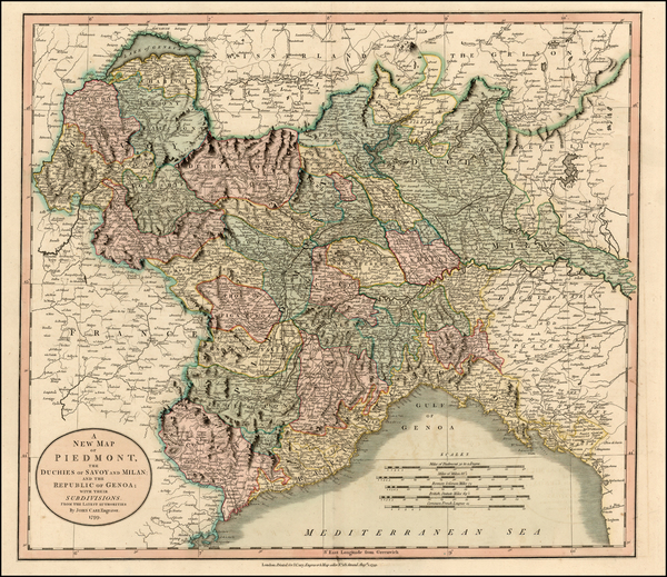 59-Europe, Switzerland and Italy Map By John Cary