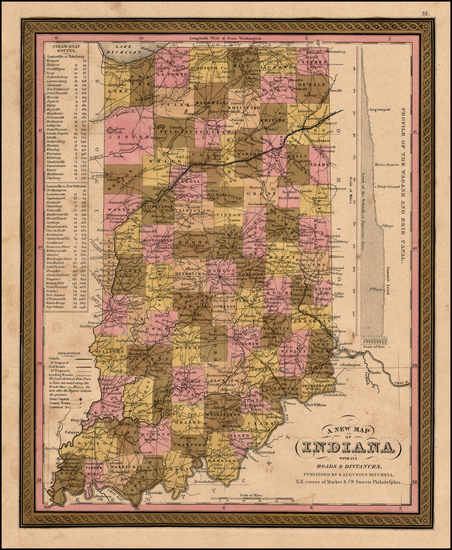 77-Midwest Map By Samuel Augustus Mitchell