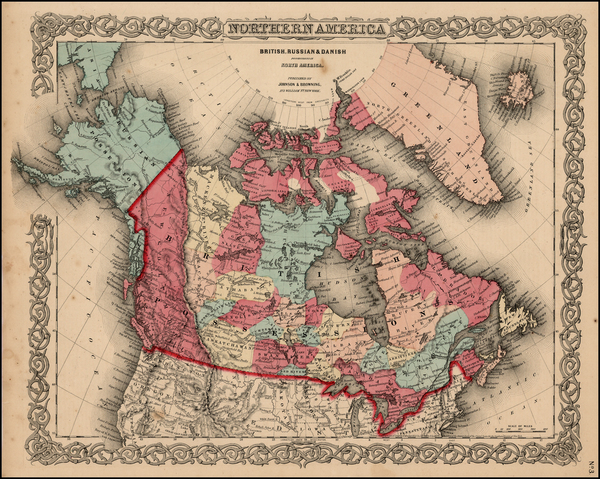 72-Alaska and Canada Map By Joseph Hutchins Colton