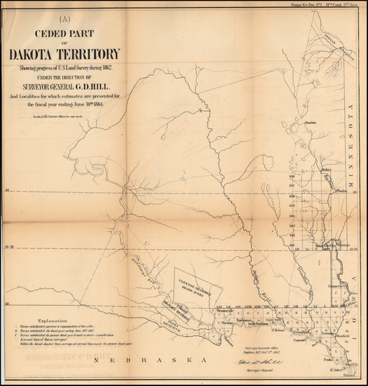 78-Plains Map By U.S. General Land Office Survey