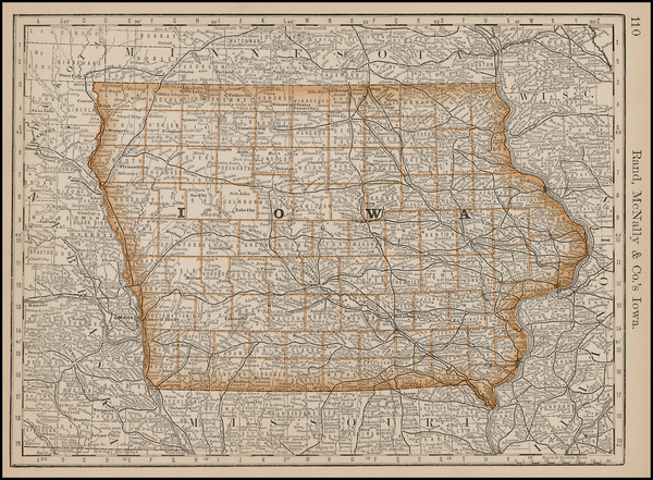 19-Midwest Map By Rand McNally & Company