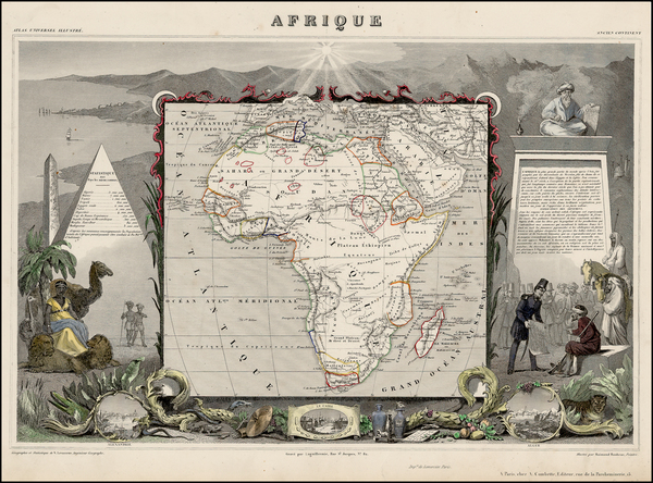 71-Africa and Africa Map By Victor Levasseur