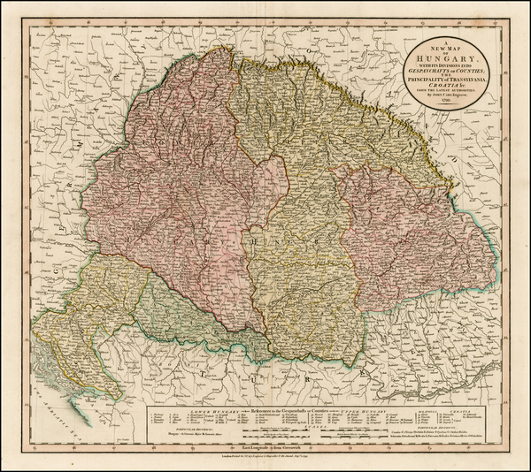 53-Hungary, Romania, Czech Republic & Slovakia and Balkans Map By John Cary