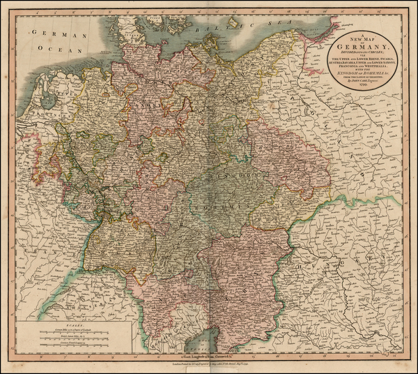 96-Europe, Austria, Czech Republic & Slovakia, Baltic Countries and Germany Map By John Cary