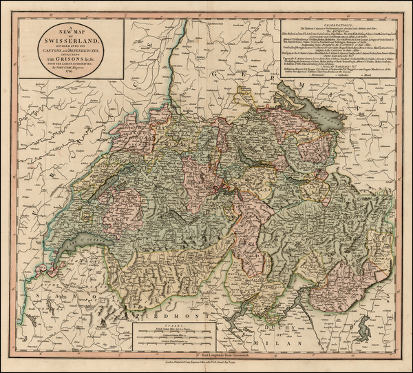 30-Europe and Switzerland Map By John Cary