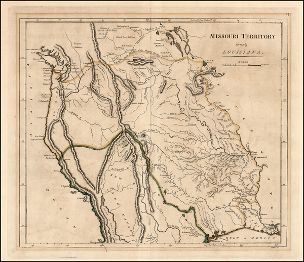 58-Texas, Plains, Southwest, Rocky Mountains and California Map By Mathew Carey