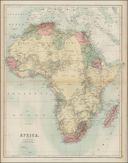 21-Africa and Africa Map By Adam & Charles Black