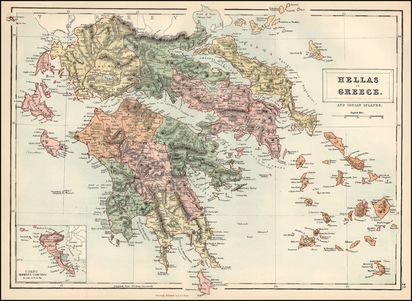 32-Europe, Balearic Islands and Greece Map By Adam & Charles Black