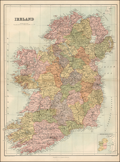 18-Europe and British Isles Map By Adam & Charles Black