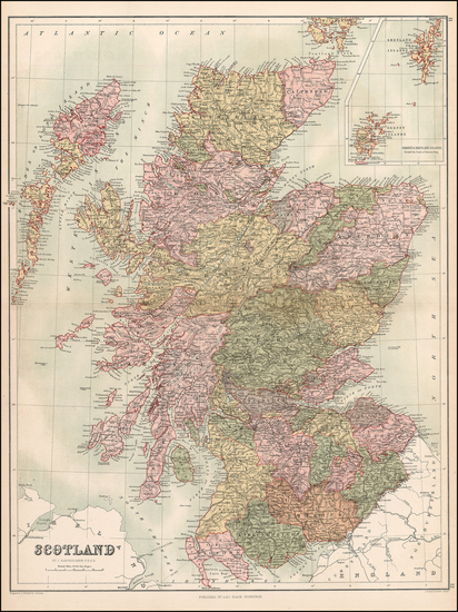 87-Scotland Map By Adam & Charles Black